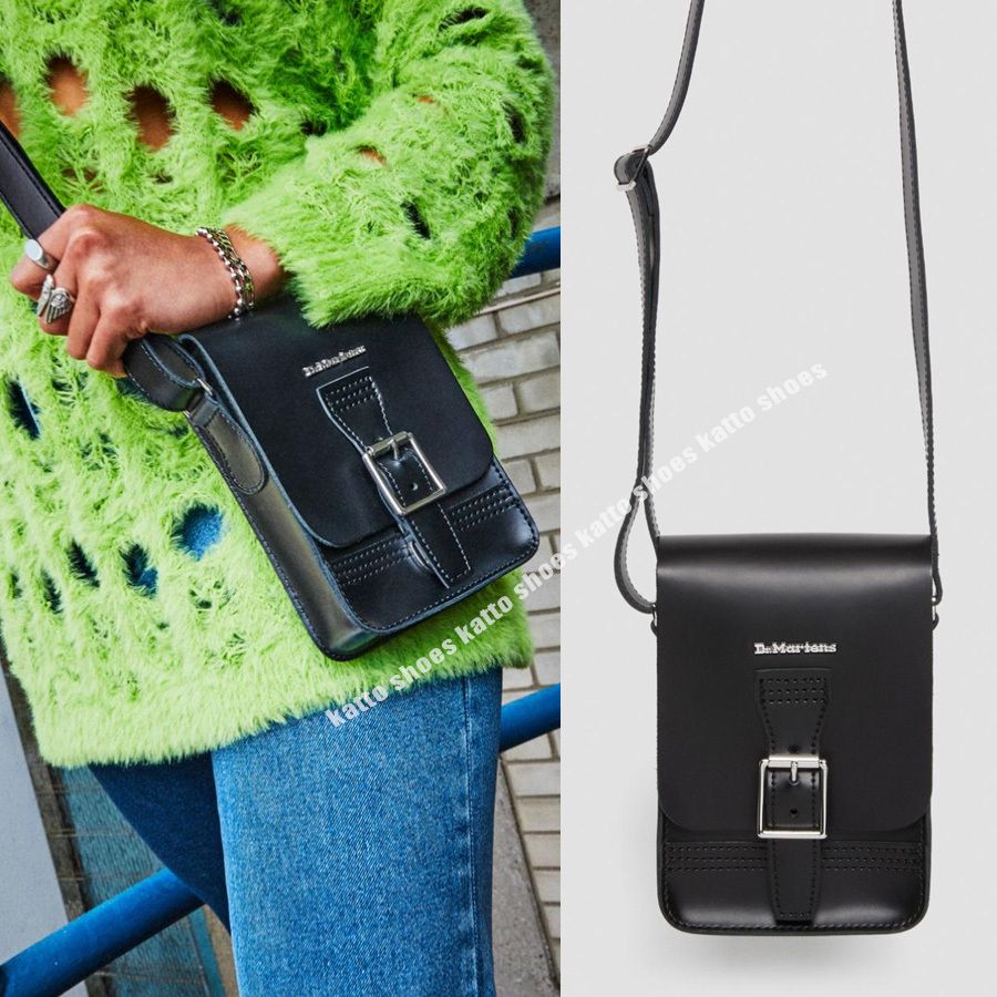Dr Martens☆LEATHER VERTICAL CROSSBODY BAG☆BLACK (Dr.Martens