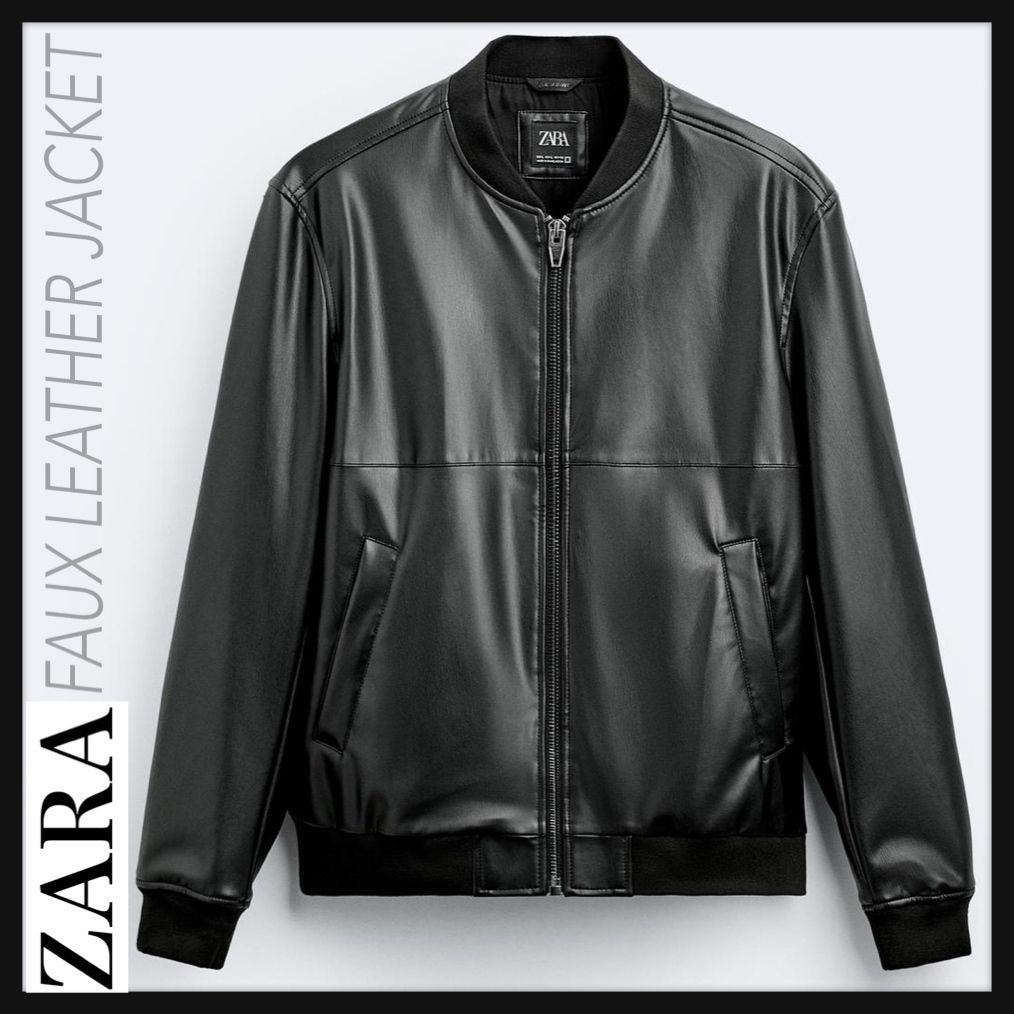 大人気 ☆ZARA(ザラ)☆定番 フェイクレザー ボンバージャケット (ZARA