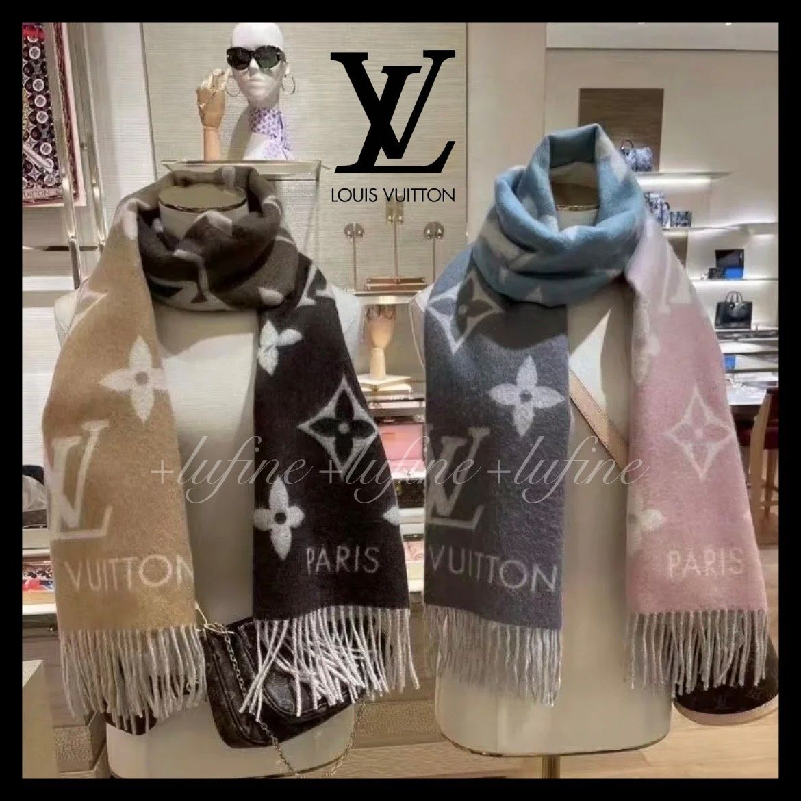 グラデーションがモダンでお洒落♪】Louis Vuitton マフラー (Louis