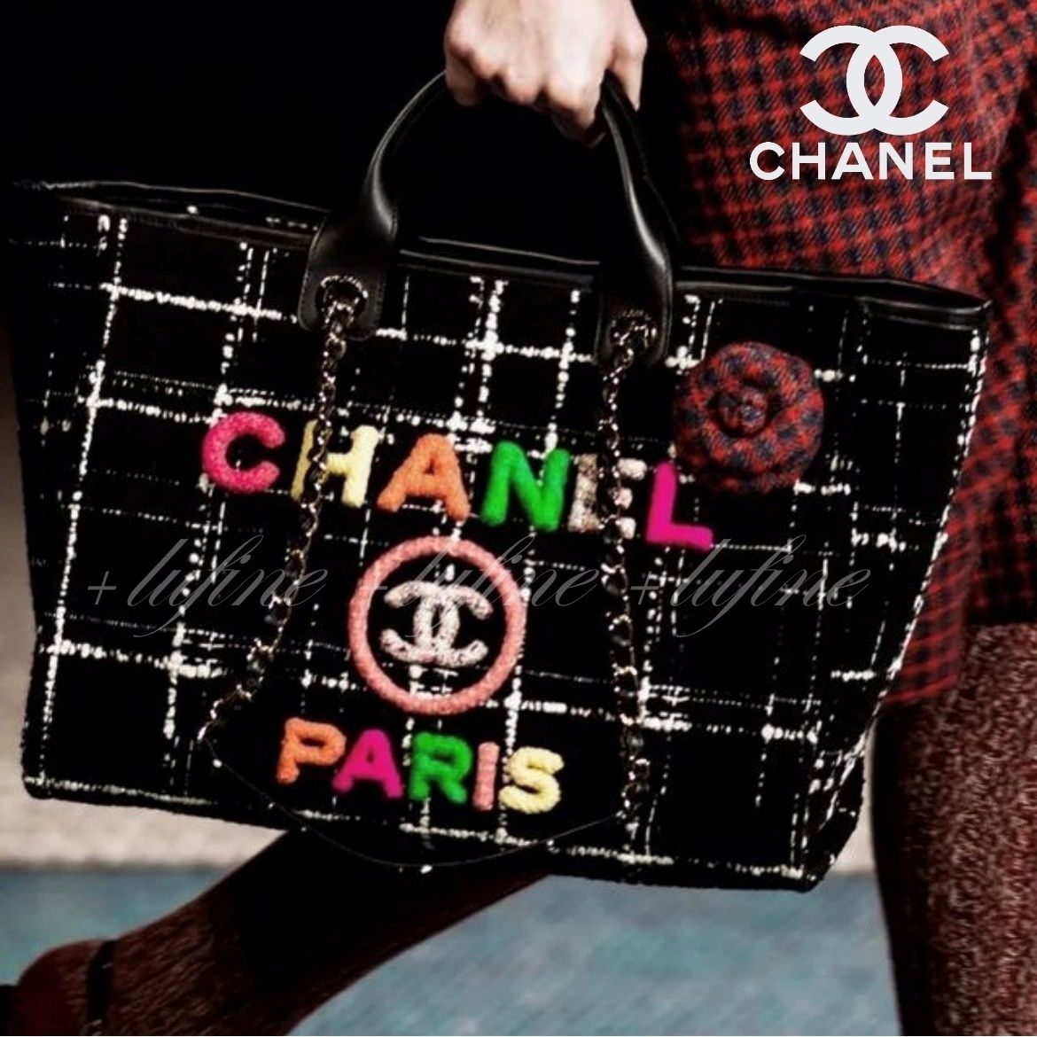 カラフルなロゴが可愛い♪】CHANEL ドーヴィル トートバッグ (CHANEL