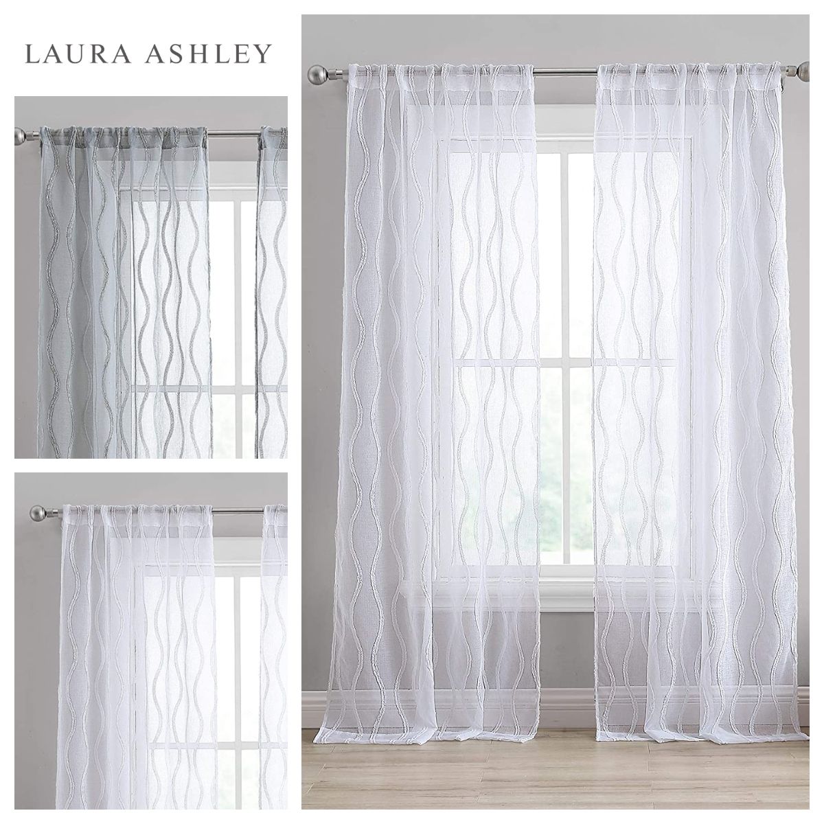 ローラアシュレイ カーテン 105×202 2枚組 3つ山(2倍ヒダ) 【公式通販】