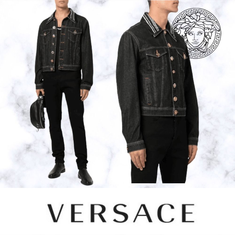 VERSACE ヴェルサーチェ デニム ウエスタン ジャケット ブラック