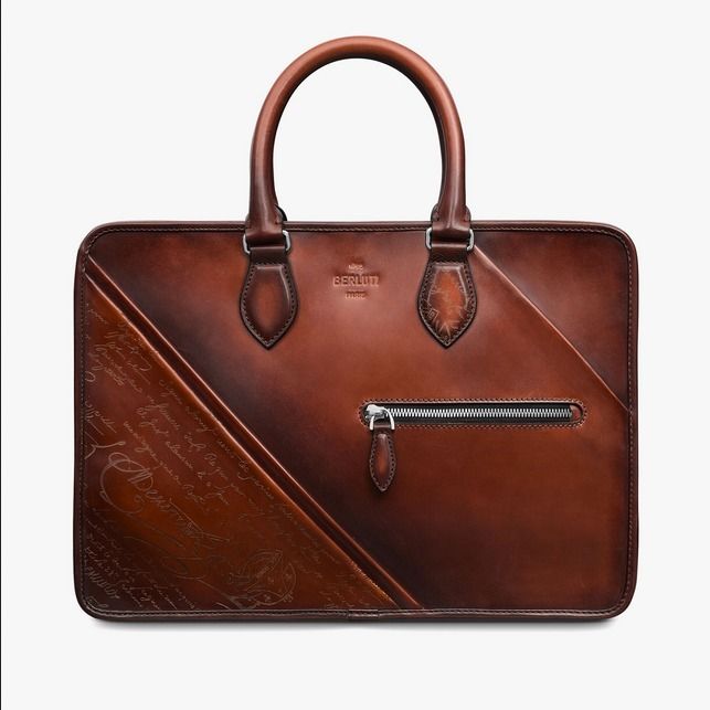 Berluti】アンジュール スクリット ビジネス バッグ レザー S (Berluti