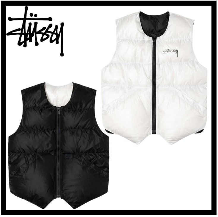 ☆関税込☆Stussy☆STUSSY コラボ リバーシブル ダウン ベスト