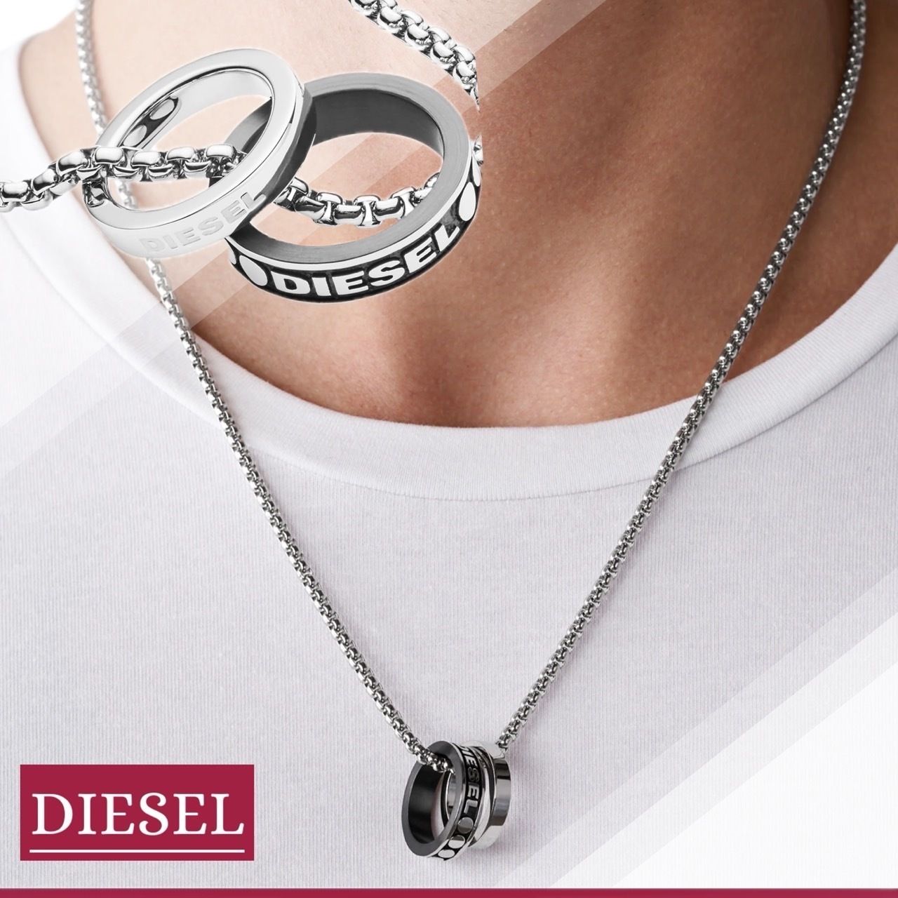 ユニセックス】DIESEL『Dx1168 ダブルリングネックレス』 (DIESEL