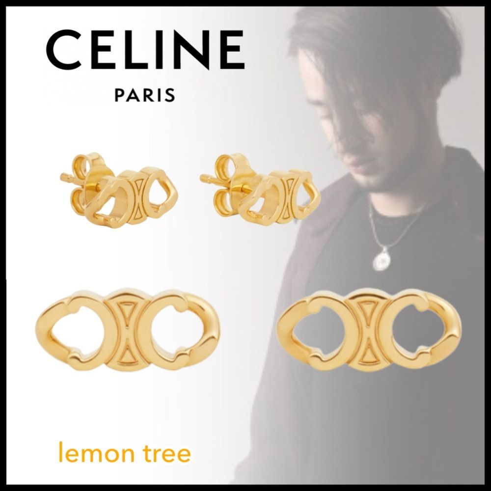 CELINE】トリオンフ スタッズピアス グルメット ゴールド (CELINE