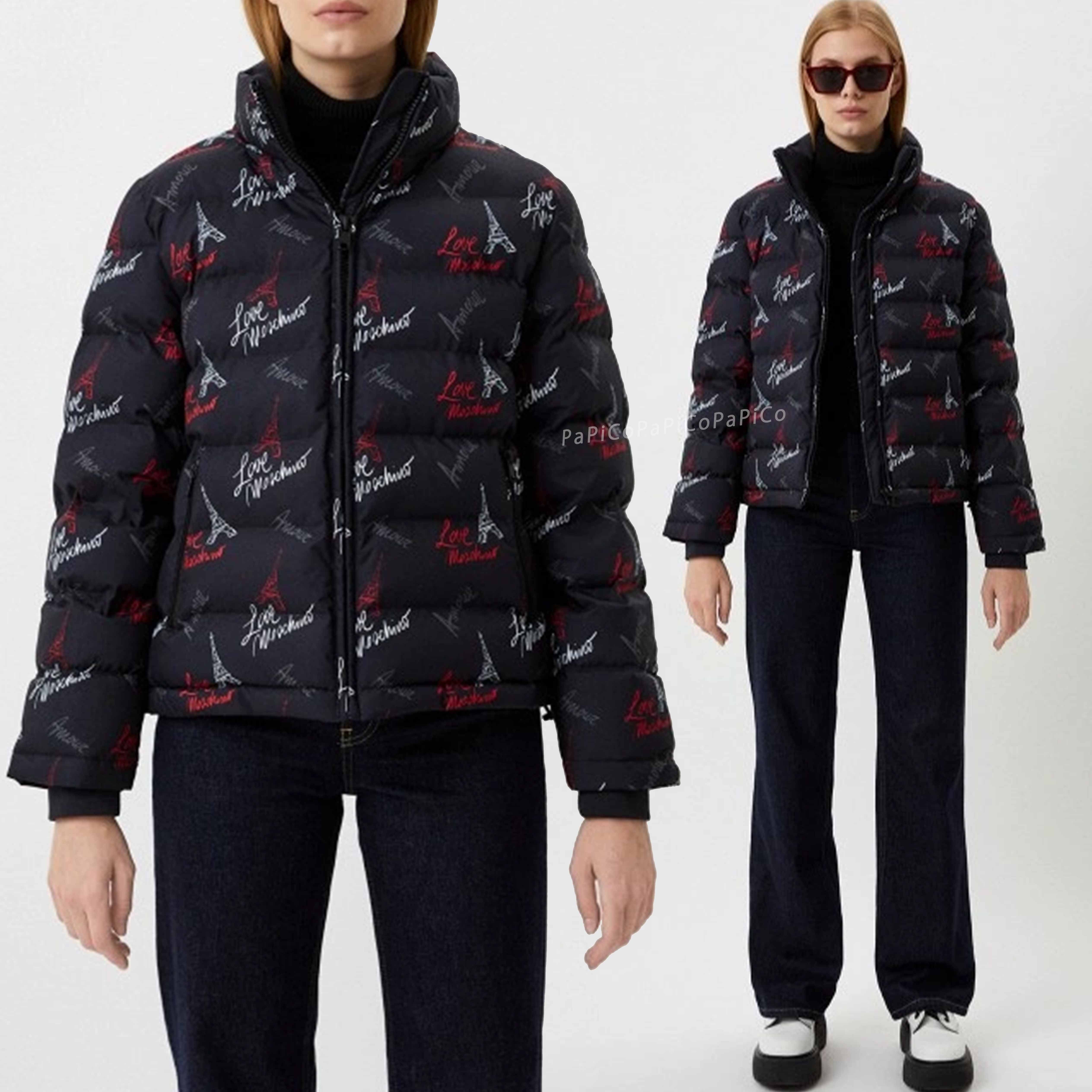 VIP価格！】LOVE MOSCHINO ロゴ＆プリント ダウンジャケット (Moschino