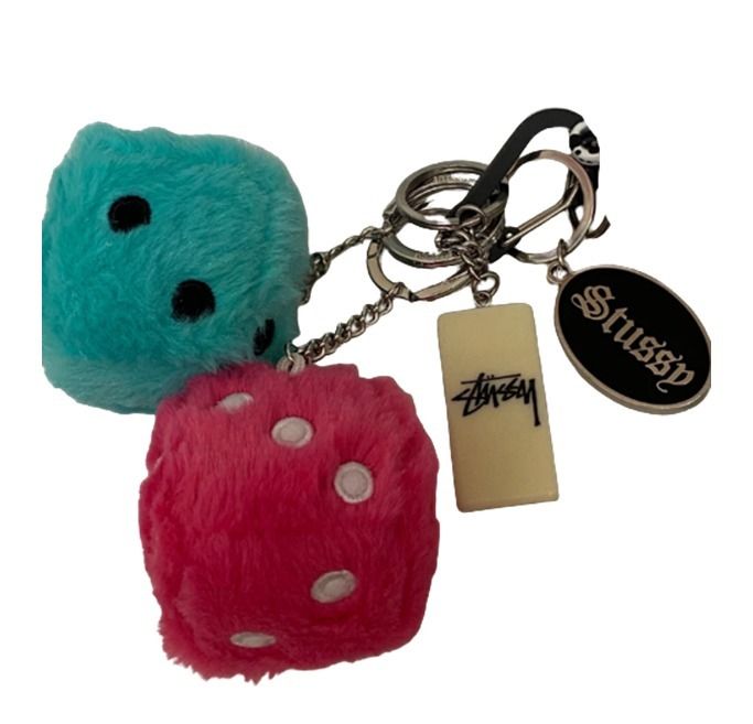 ☆人気☆【STUSSY】☆FUZZY DICE KEYCHAI.N☆TEAL☆ (STUSSY/キー