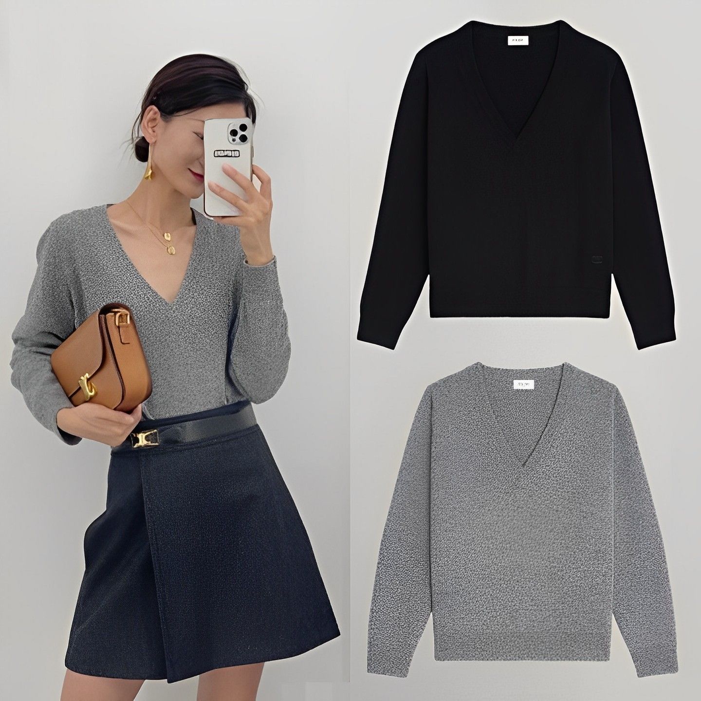 CELINE】トリオンフロゴ入り Vネック セーター 2色 (CELINE/ニット