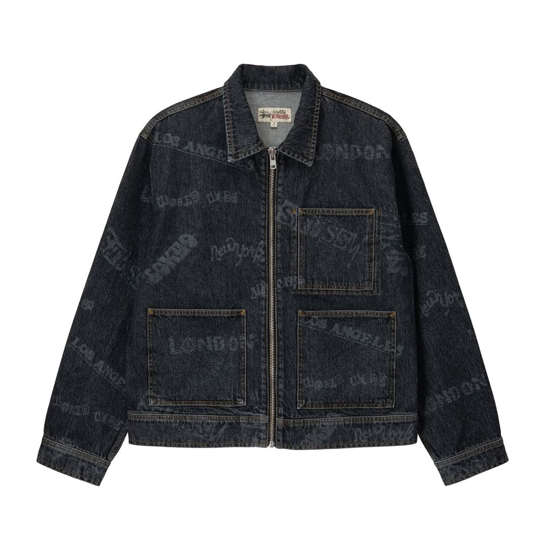 Stussy Quality Workgear Gジャン Lサイズ ダークデニム