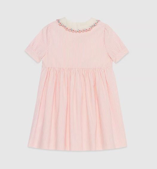 国内発送☆GUCCI】チルドレンズ ストライプ コットン ドレス (GUCCI