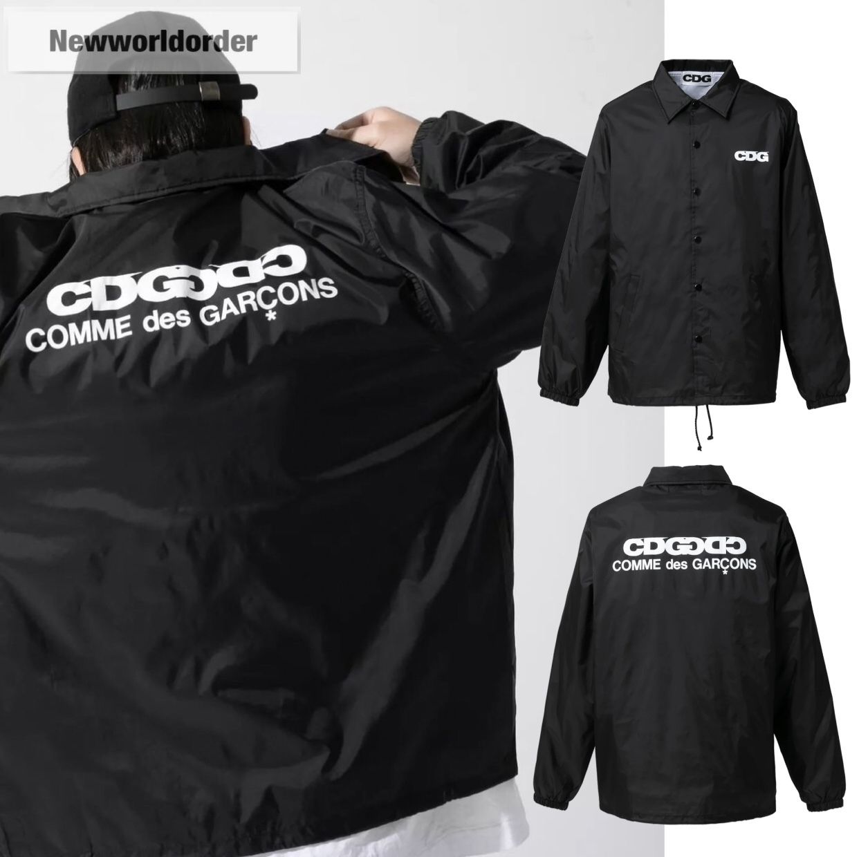 ロゴが目を惹く】コムデギャルソン デザインコーチジャケット (COMME
