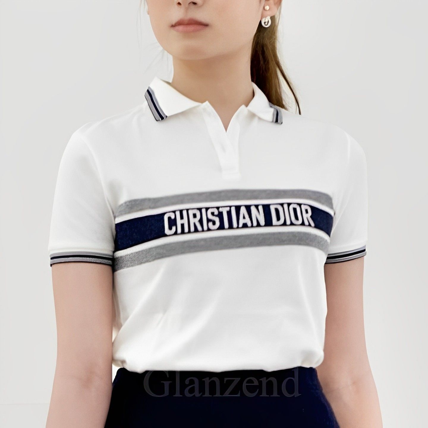 ディオールロゴがワンポイント♪【Dior】コットン ポロシャツ (Dior