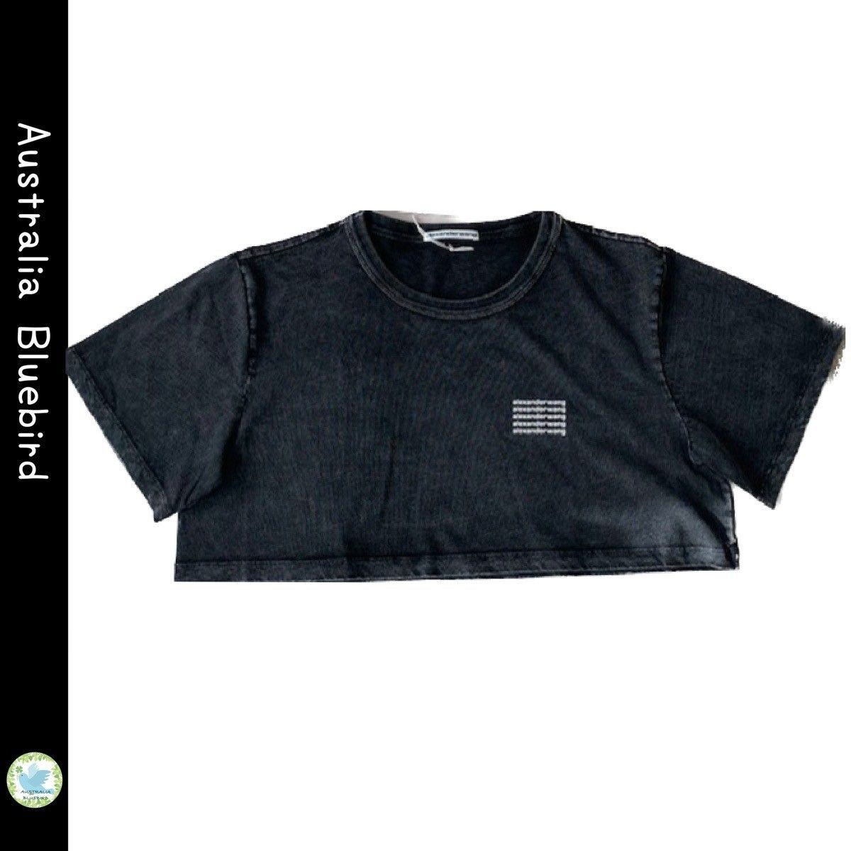 ☆Alexander Wang☆クロップド丈 ロゴ入りコットンTシャツ (Alexander