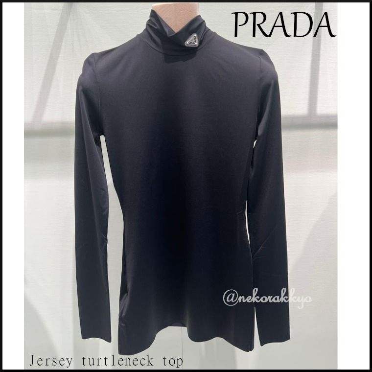 PRADA＊Jersey turtleneck top タートルネックカットソー＊送込 (PRADA
