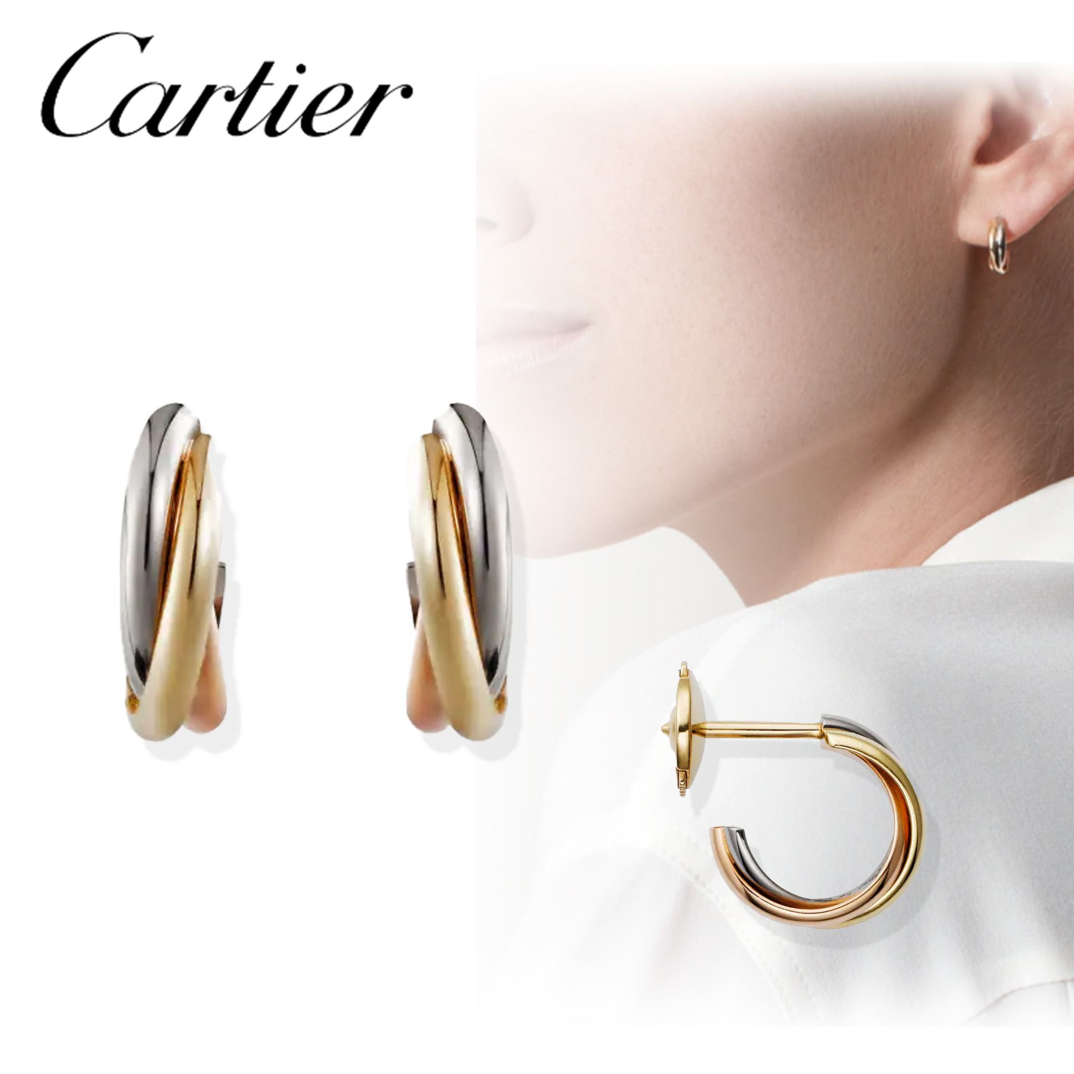 国内即発 Cartier TRINITY EARRINGS トリニティ イヤリング (Cartier