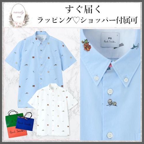 すぐ届く☆】ポールスミス 半袖プリント シャツ ギフトにも (Paul