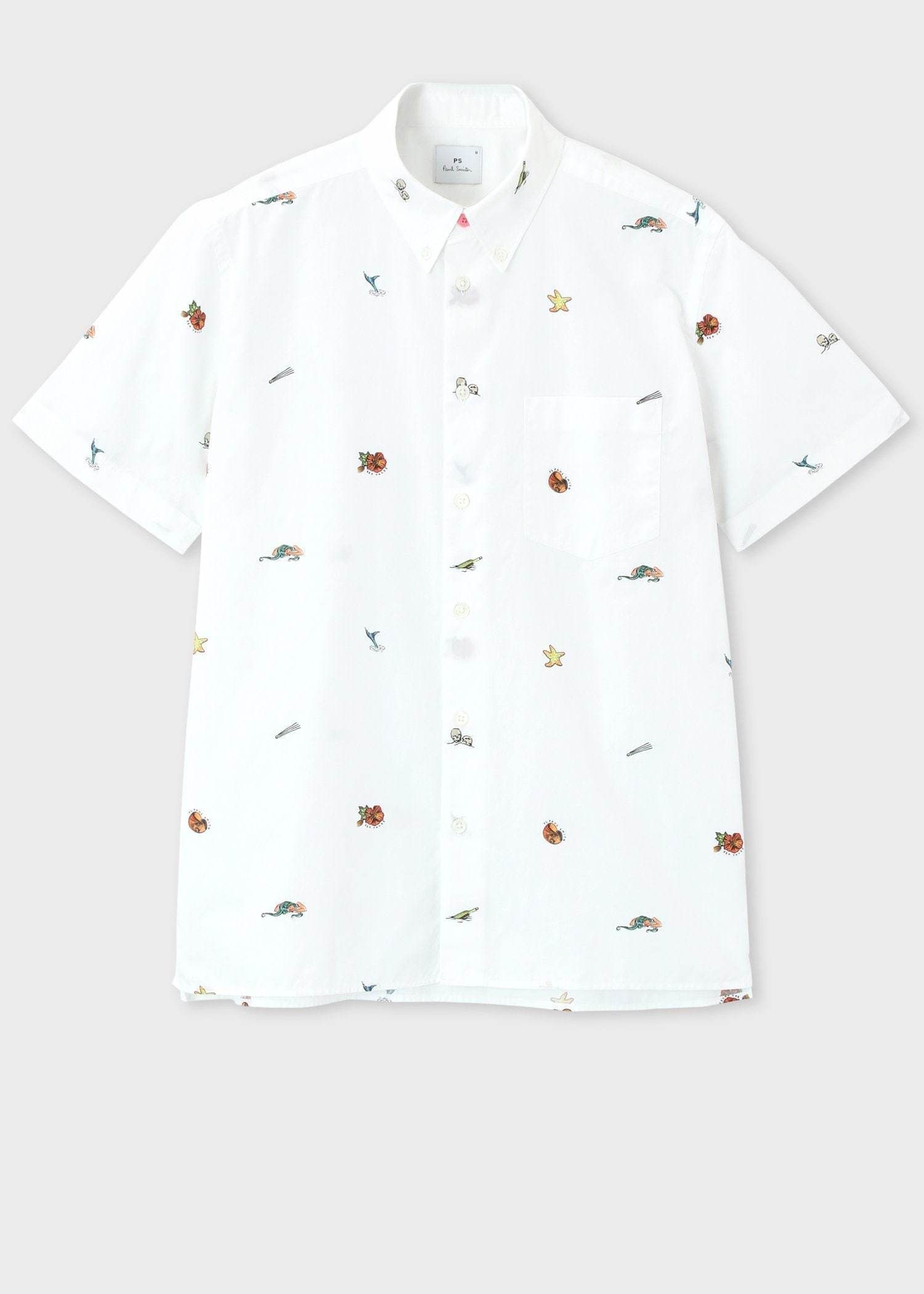 すぐ届く☆】ポールスミス 半袖プリント シャツ ギフトにも (Paul