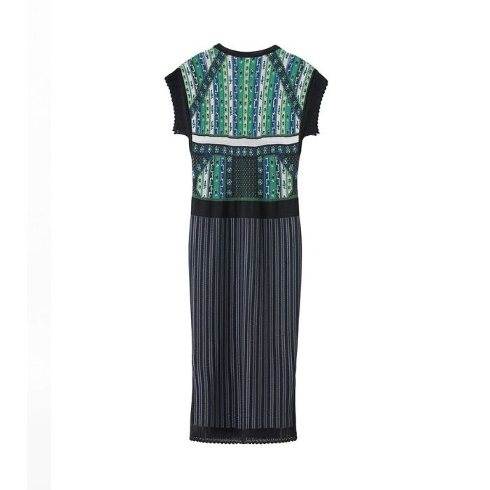 Mame Kurogouchi】レースアップ ニット ドレス (Mame Kurogouchi