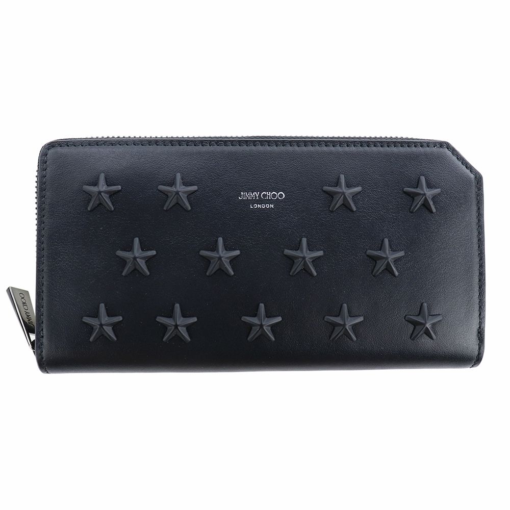 最短翌日お届け ジミーチュウ 財布 二つ折り 長財布 ブラック 黒