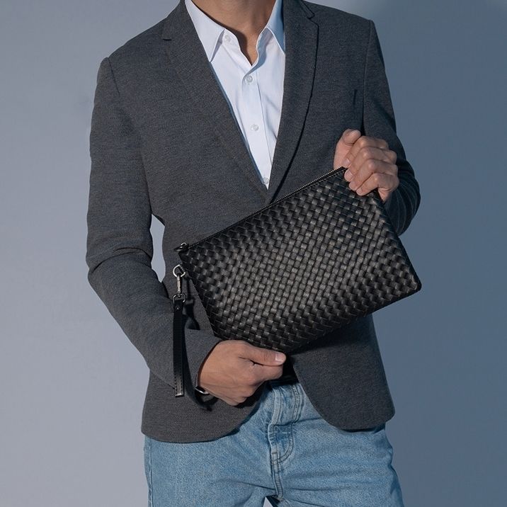 メンズ 本革 メッシュ セカンドバッグ 韓国 クラッチ S~L n3868