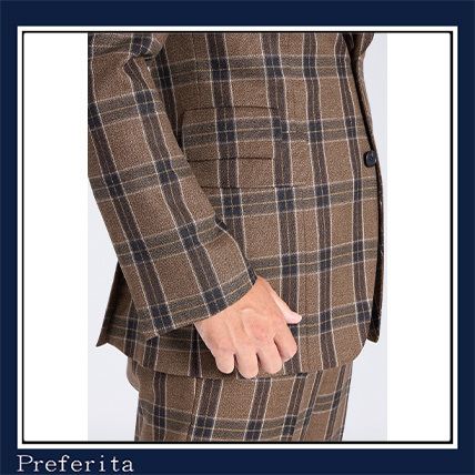 Paul Smith】2Bジャケット タータンチェック ブラウン (Paul Smith