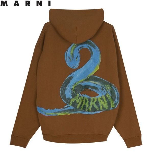 MARNI マルニ スネークドロップショルダーフーディ ブラウン (MARNI