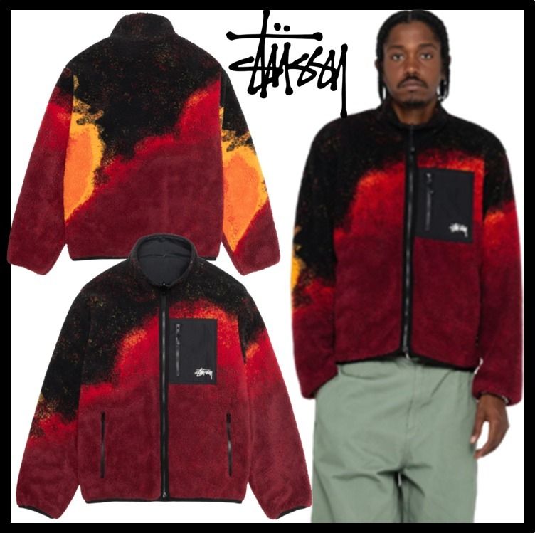 ☆関税込☆Stussy☆Stussy Sherpa Reversible Jacket☆Lava☆ (STUSSY