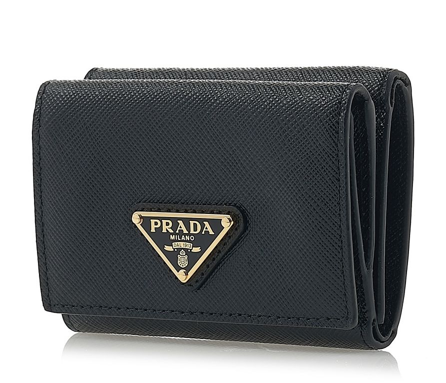 送料関税込☆PRADA サフィアーノレザー 財布 折りたたみ財布 (PRADA