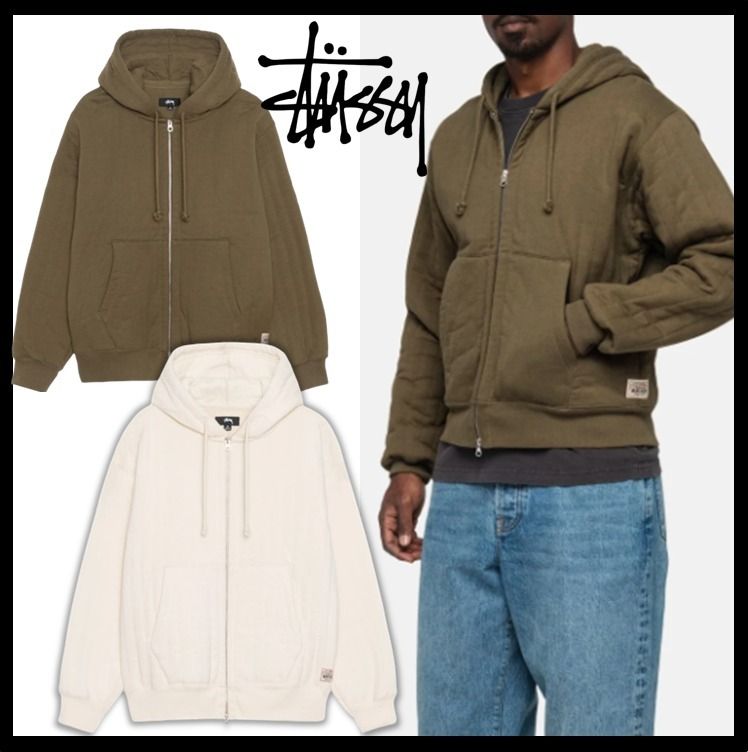 ☆関税込☆Stussy☆VERTICAL QUILTED ZIP HOODIE☆ パーカー☆ (STUSSY