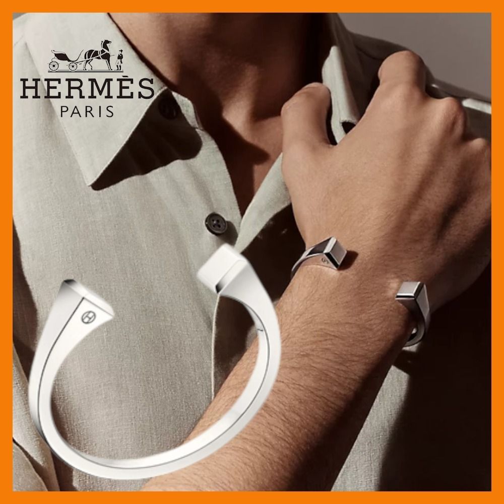 セレブ感溢れる♪】HERMES☆Clou de forge シルバー バングル (HERMES