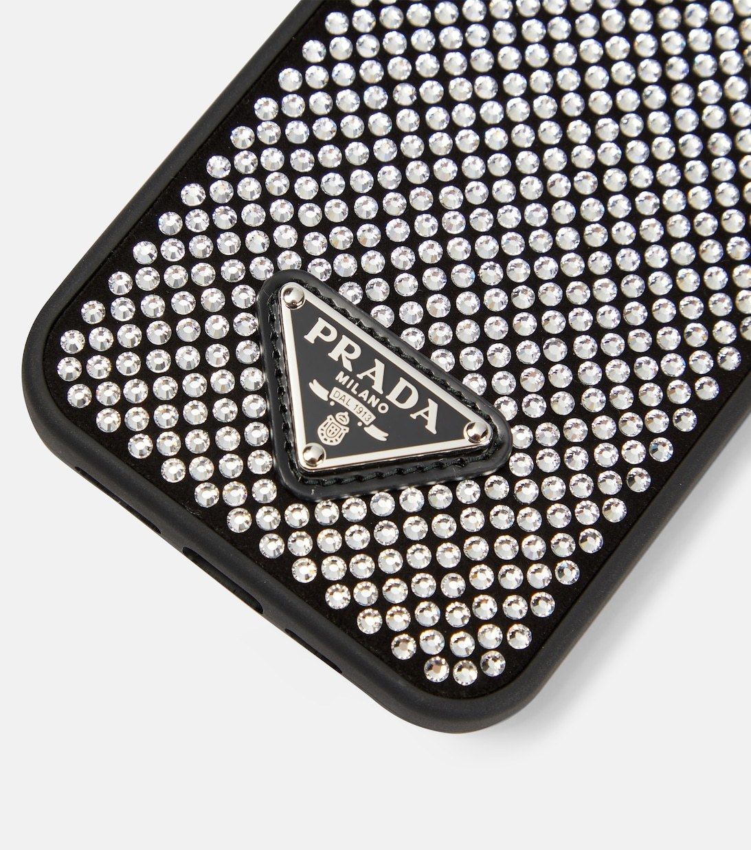 PRADA*Iphone13用 ロゴ入シルバークリスタルアイフォンケース (PRADA