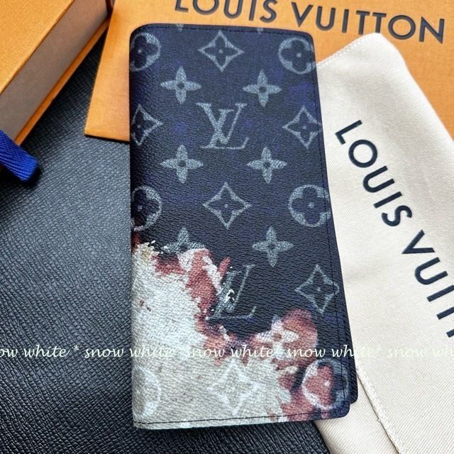 明日着 限定 炎♪x濃紺モノグラム ブラザ 長財布 ルイヴィトン (Louis