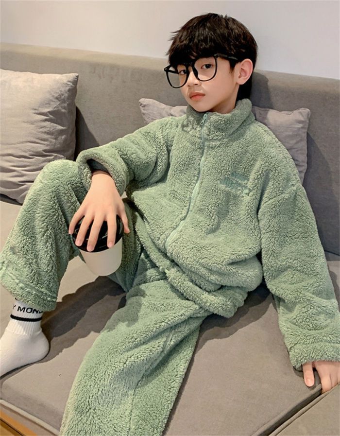 キッズパジャマ 男の子 120-170㎝ 6色 裏起毛 子供服 23zm505 (子供用