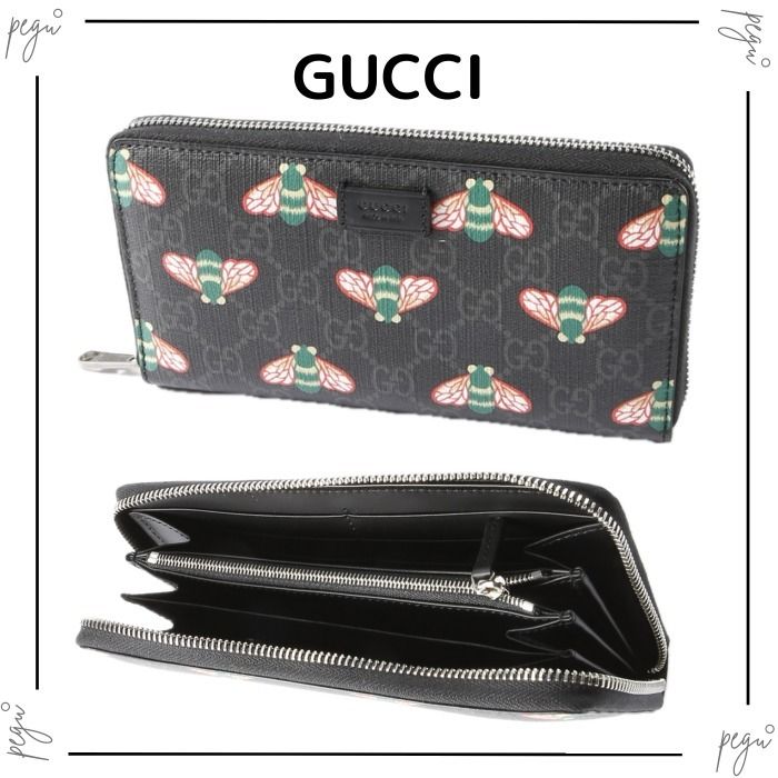 GUCCI】国内発送 ラウンドジップ 長財布 BESTIARY ハチ グッチ (GUCCI