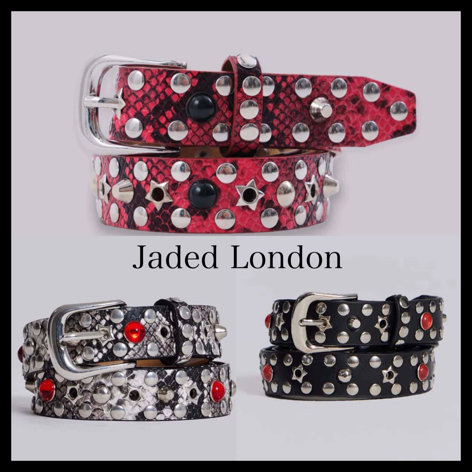 ◇関税送料込◇JADED LONDON◇ブラックスタースタッズベルト◇ (JADED