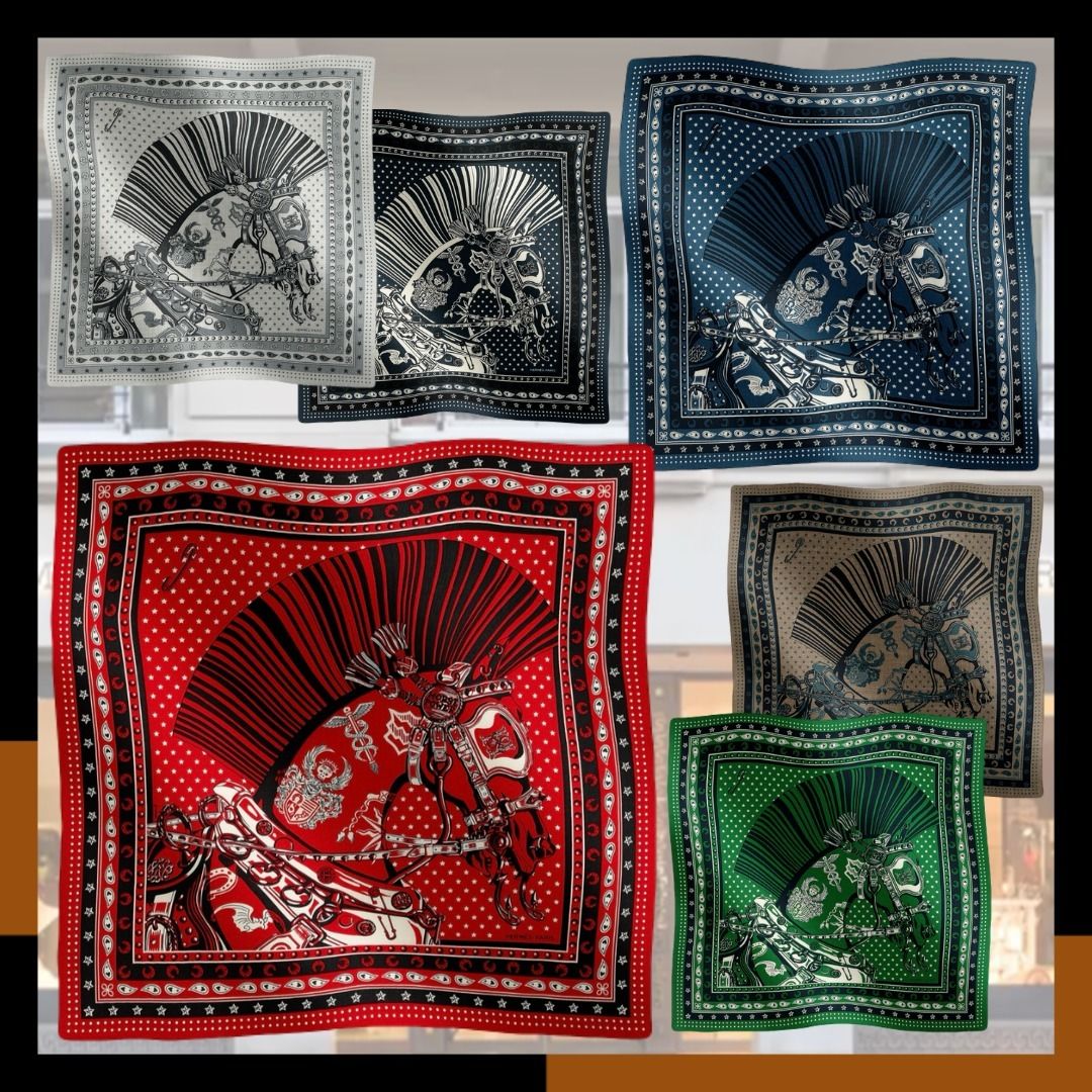 HERMES 新作 人気 カレ65 バンダナ ロック Cheval Punk Bandana