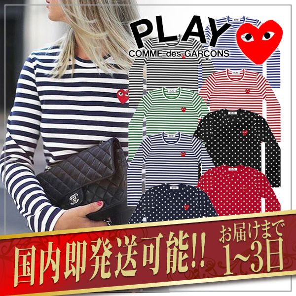 1-3日着/追跡【即発】COMME des GARCONS ボーダードット ロンT (COMME