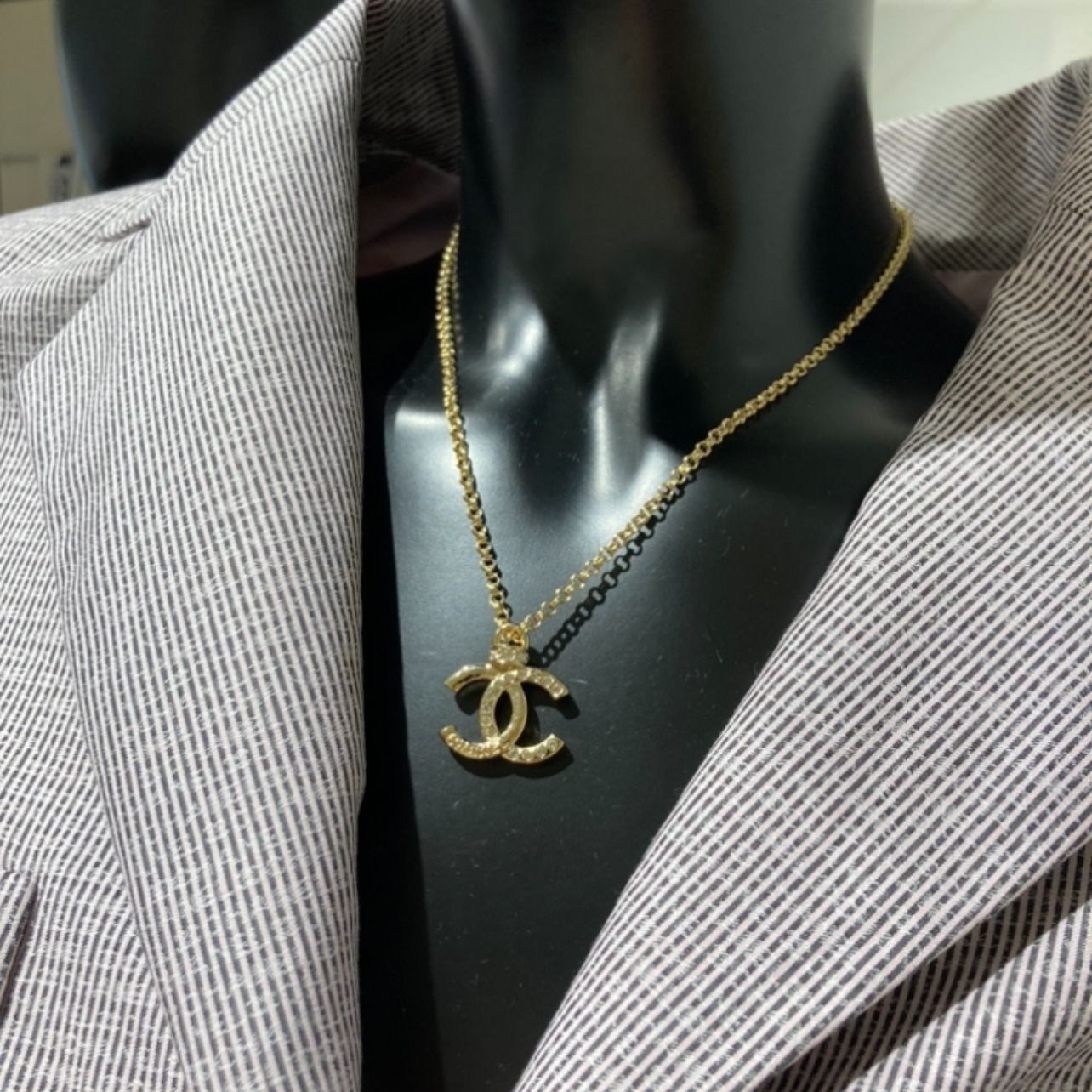 すぐ届く！毎日つけたい☆】CHANEL ロゴ ネックレス キラキラ (CHANEL