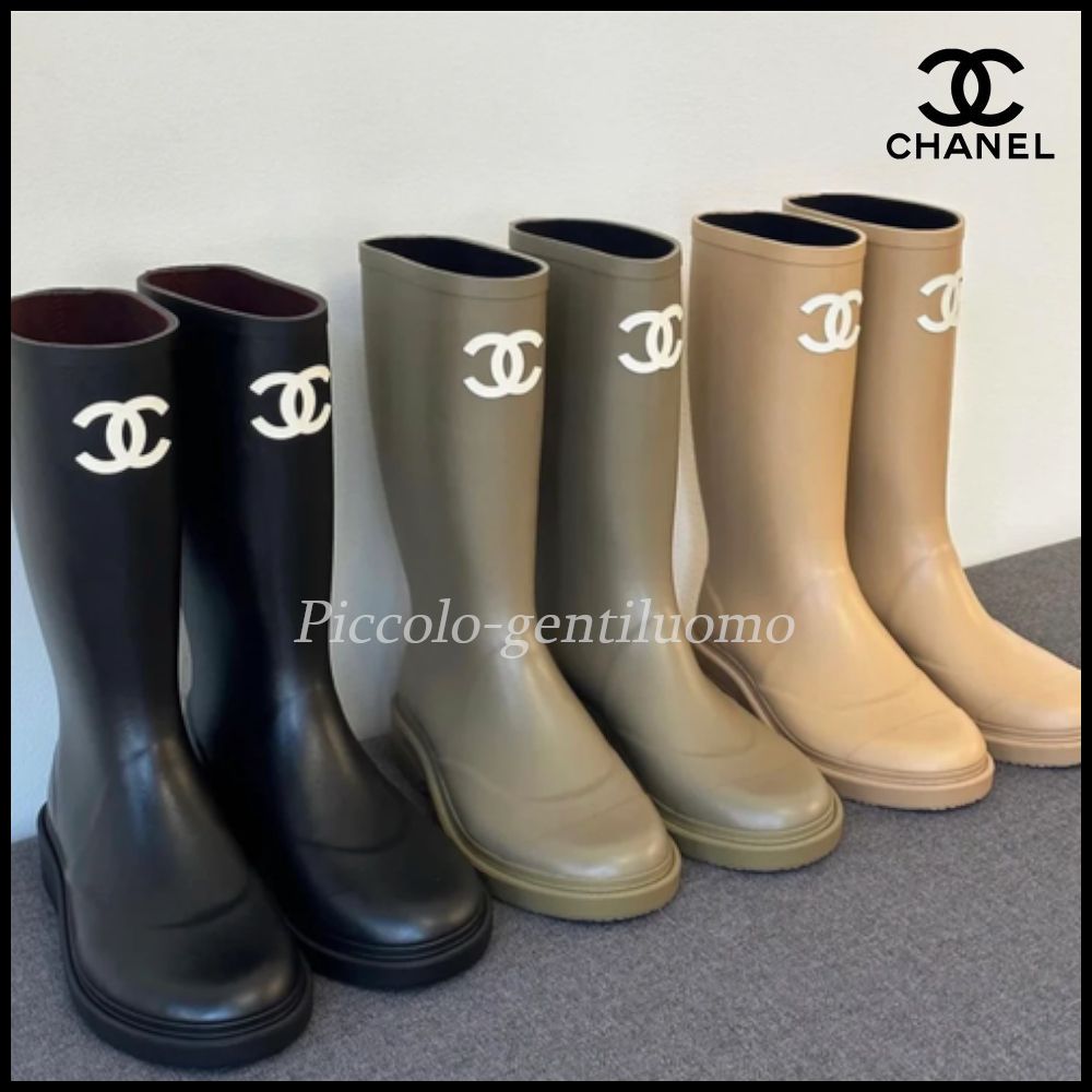 希少なレインブーツ☆】CHANEL シャネル ラバー ロングブーツ (CHANEL