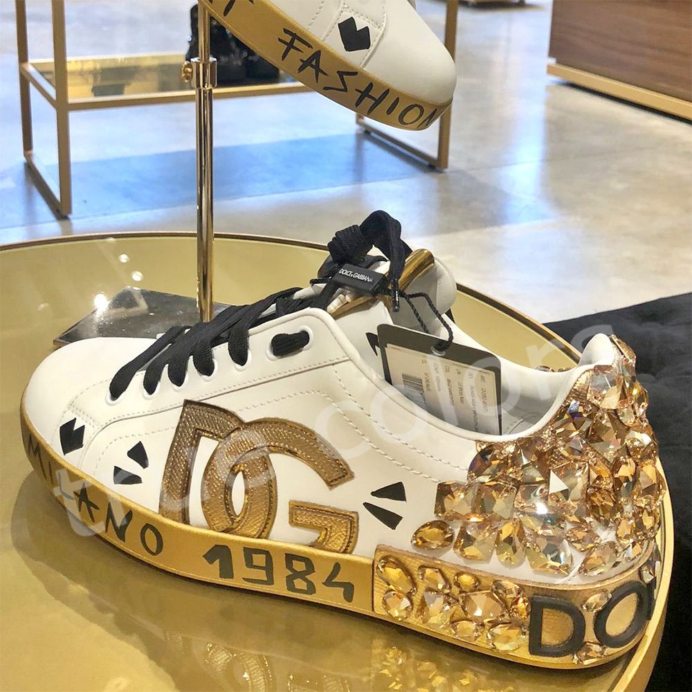 DOLCE&GABBANA ドルガバ DG ビジュー装飾 スニーカー *GOLD (Dolce