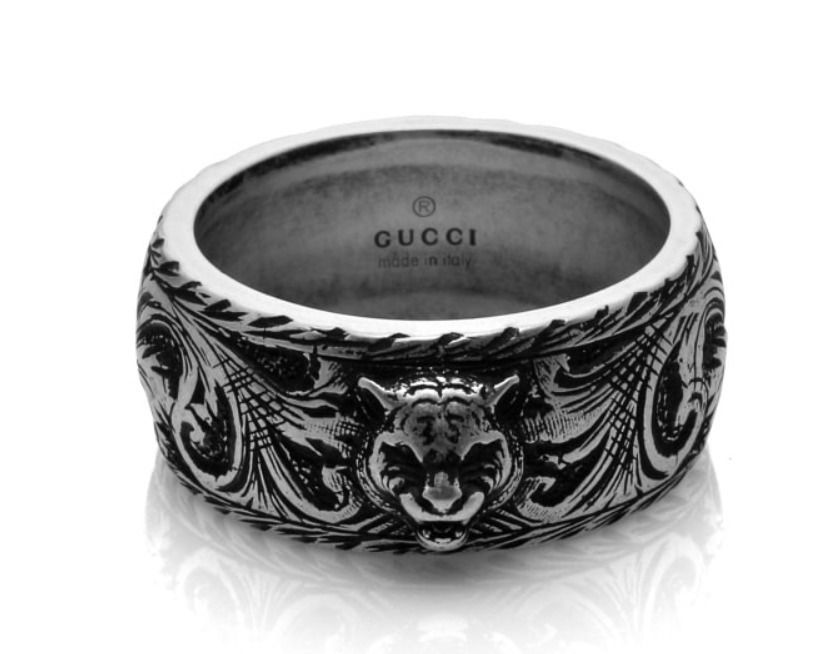 未使用・箱付き グッチ キャットヘッド バングル シルバーリング 925