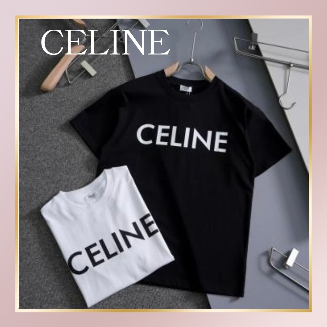 大人気！芸能人愛用【CELINE】CELINEロゴ Tシャツ (CELINE/Tシャツ