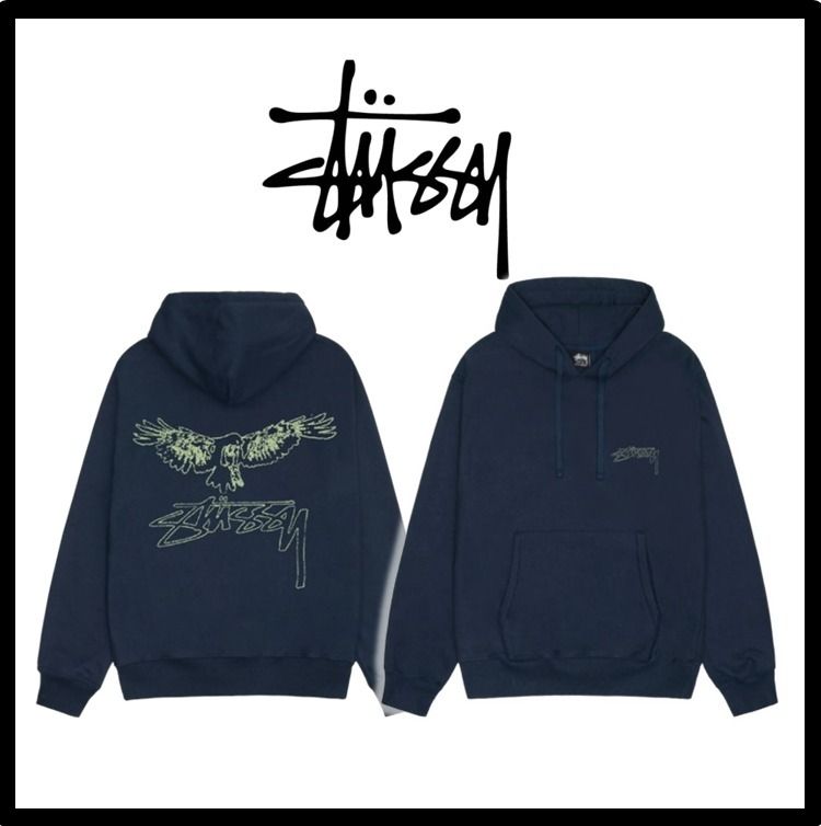 ☆送料・関税込☆STUSSY☆WINGSPAN HOODIE☆NAVY (STUSSY/パーカー