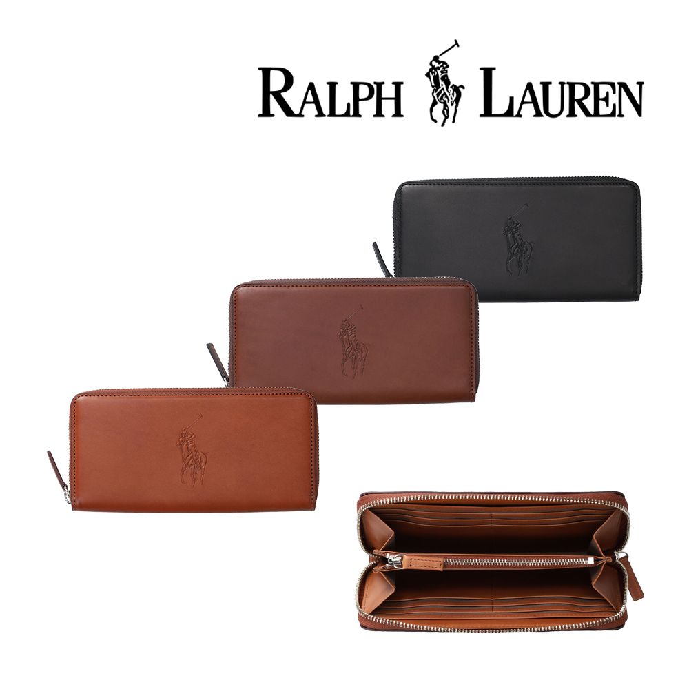 ラルフローレン 財布 ポロ 長財布 POLO RALPH メンズ レザー 黒 (Ralph