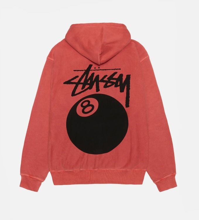 ☆人気☆【Stussy】☆8 BALL ZIP HOODIE PIGMENT DYED☆GUAVA (STUSSY