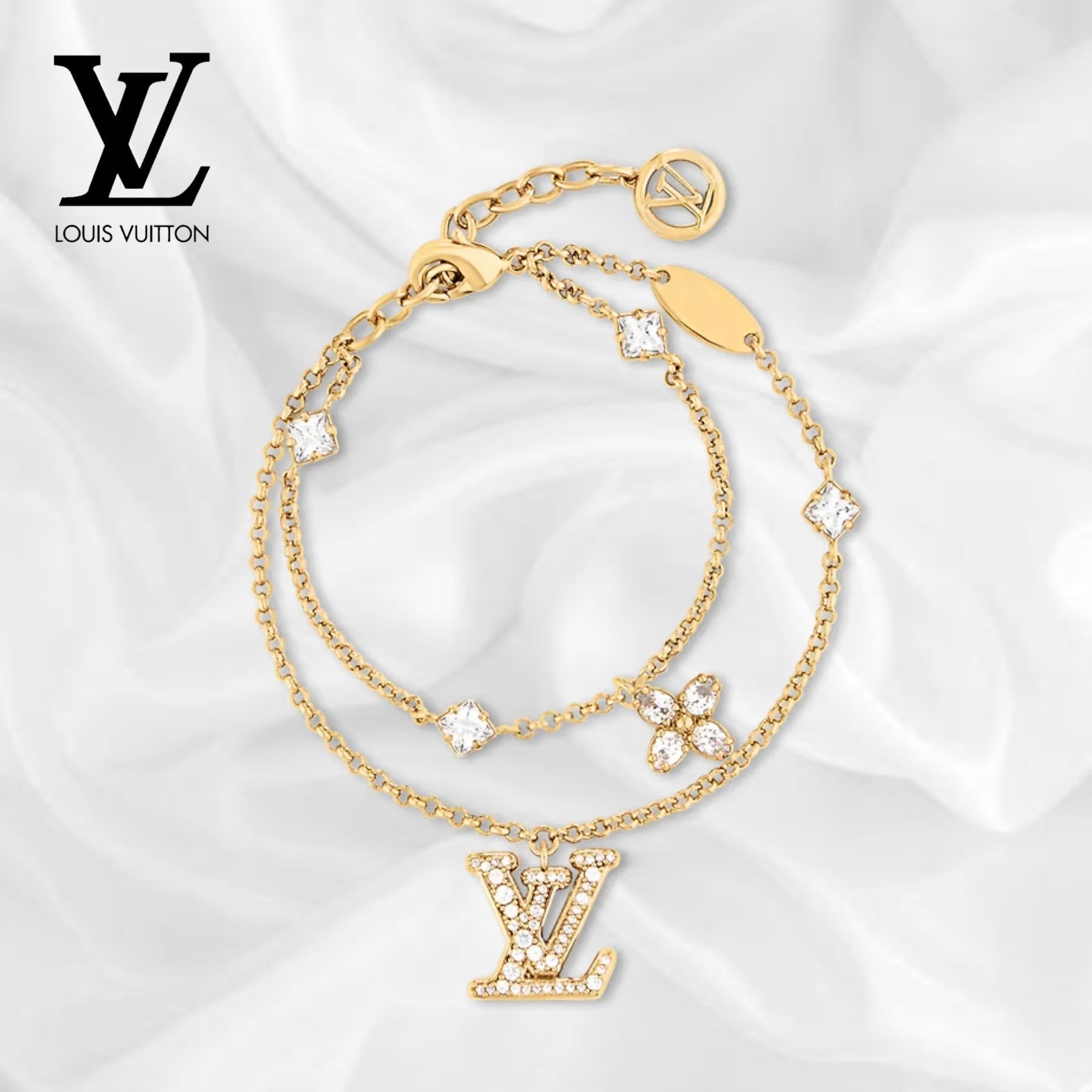 コーデのアクセントに♪】ルイヴィトン ブレスレット 2連 (Louis