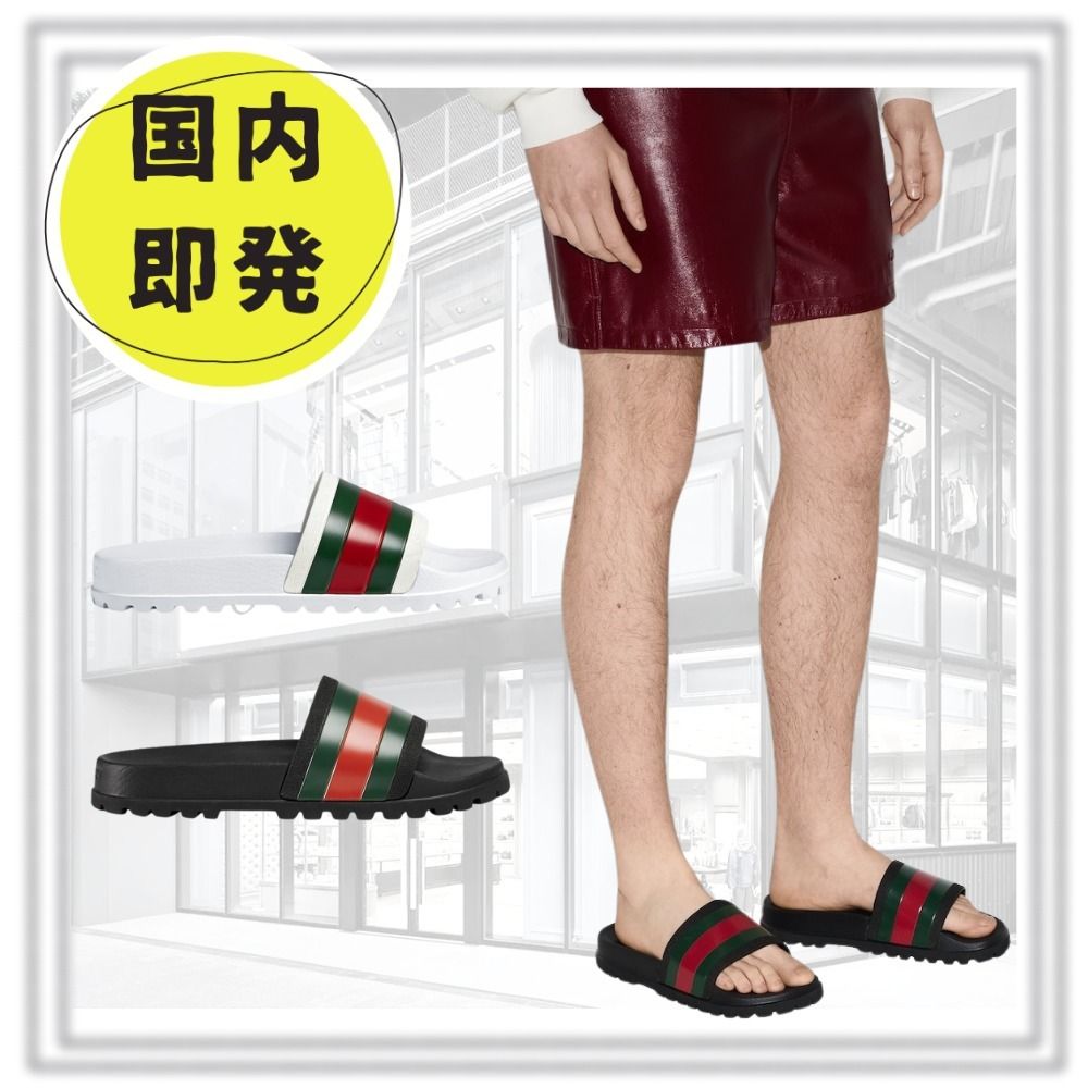 国内即発*グッチ*GUCCI*ウェブ スライド サンダル (GUCCI/サンダル