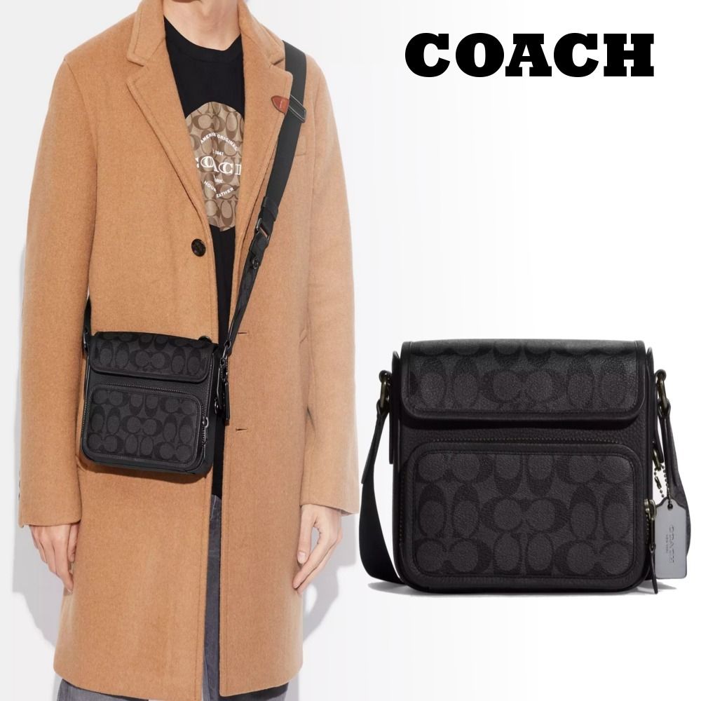 COACH☆サリバン フラップ クロスボディ シグネチャーキャンバス