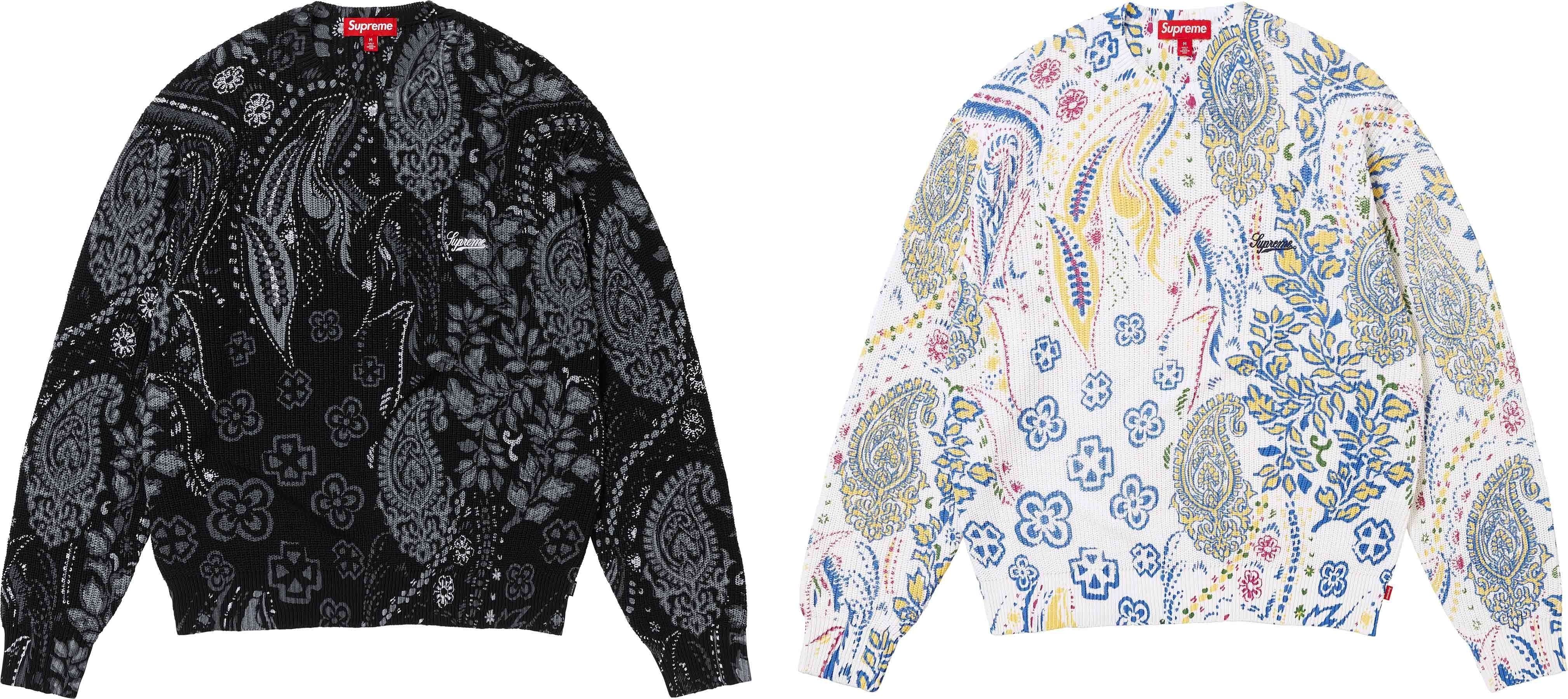 SS24 Supreme Printed Paisley Sweater - ペイズリー セーター